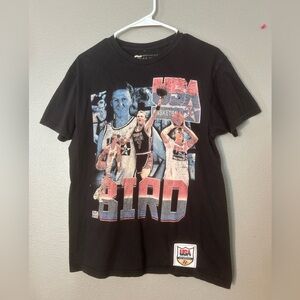 Men's Mitchell & Ness Larry Bird Black Team USA Legend T-Shirt.
